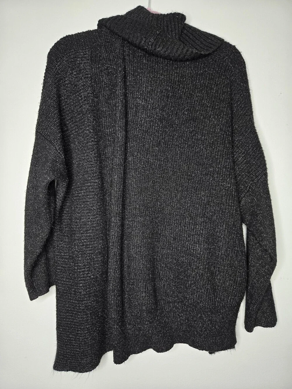 Faded Glory Black Asymmetrical Cowl Neck Sweater 3X